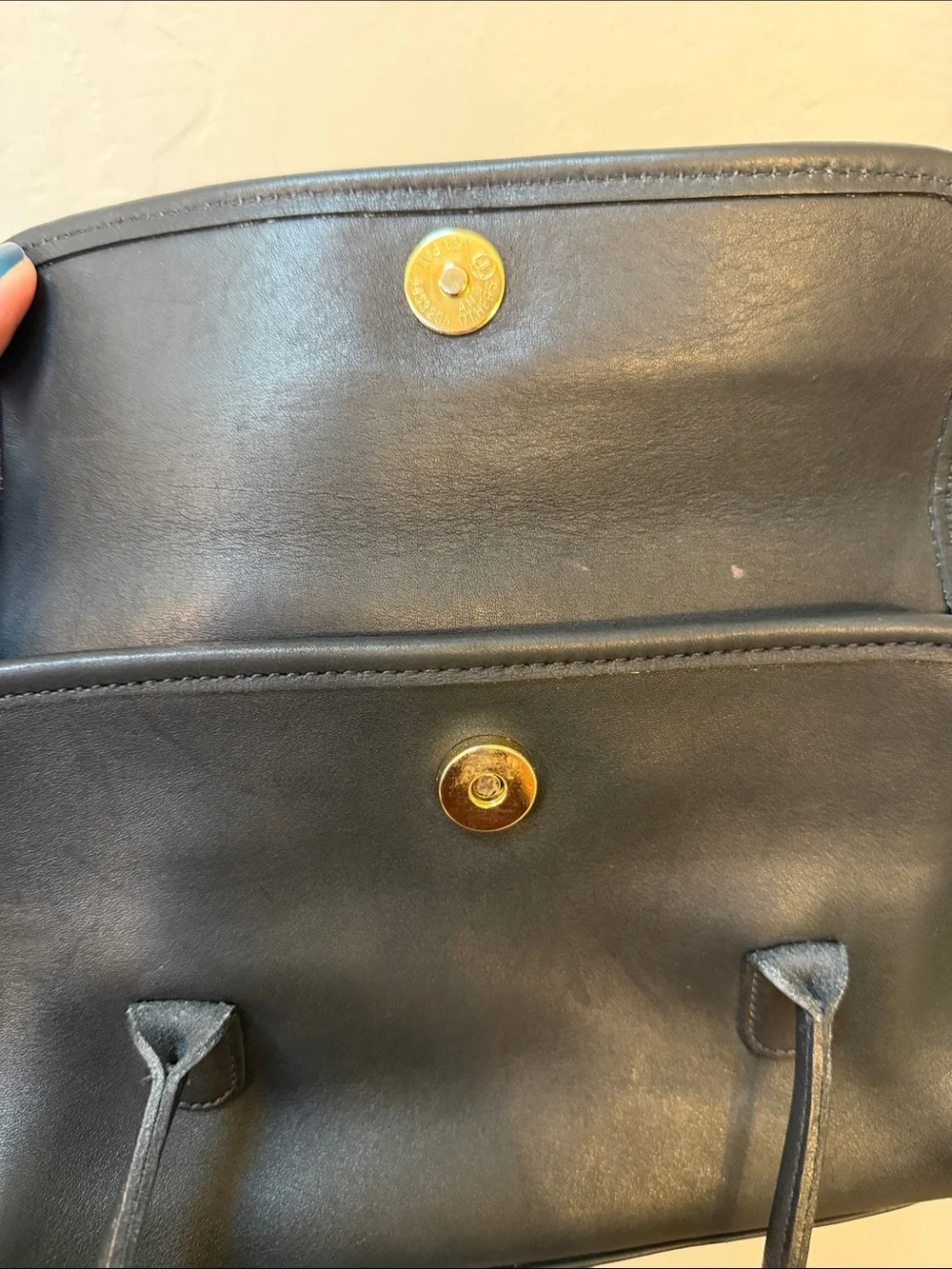 Vintage Coach Laurie Flap Bag E7C-9032 Black Glovetanned Leather USA 1997 - Picture 6 of 9